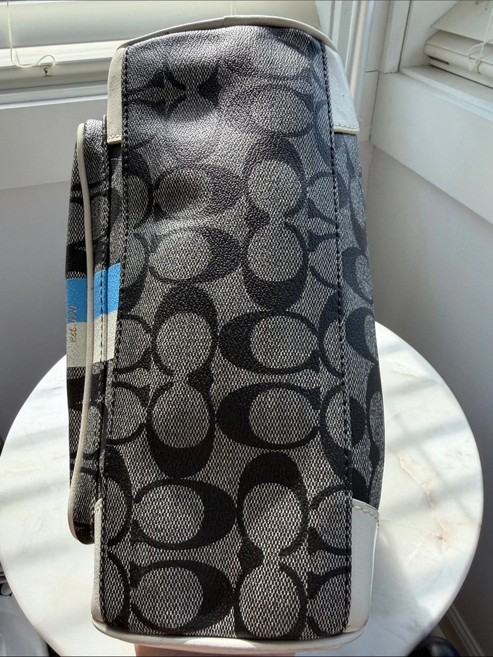Coach Heritage Stripe Domed Satchel Bag